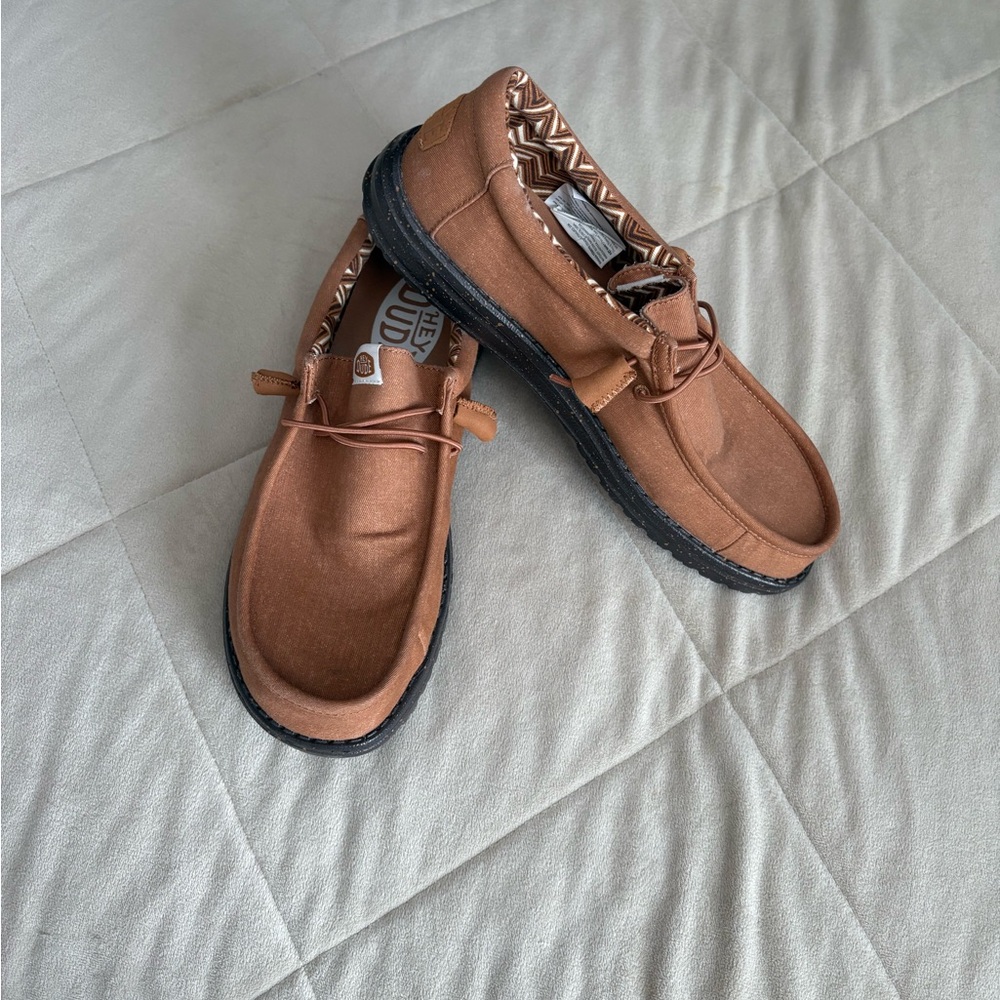 Hey Dude Men's Brown Slip-On Loafer with Black Outsole